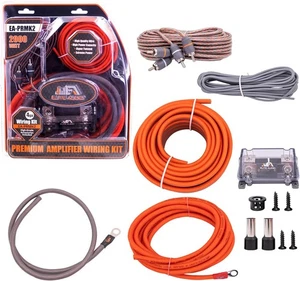Audio Premium 4 Gauge Amplifiers Kit 2000W CCA Wire RCA Cable Car Audio EA-PRMK2 - Picture 1 of 9