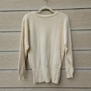 Vintage Liz Claiborne Cremewolle Angora Mischung Pullover Medium - Bild 1 von 5