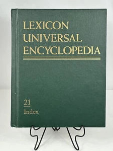 1987 Lexicon Universal Encyclopedia Volume 21 Index Green/Gold Vintage Hardcover - Foto 1 di 11