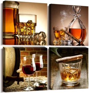 Canvas Wall Art for Kitchen Dining Room Wall Decor Still Life Wine Glass Wall Pa - Picture 1 of 8