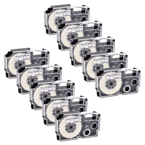 10x Clear Label Cartridge for CASIO XR-12X EZ Tape KL-750 780 1/2" for Sort/Mark - Picture 1 of 12