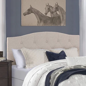 Provence Upholstered, Full/Queen Headboard Only, Light Beige - Picture 1 of 6