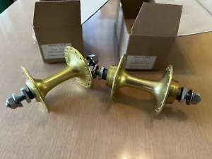 NOS Gran Compe Gold NJS Front & Rear Hub Set 32H Track Single Speed NEW - Picture 1 of 3