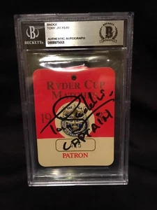 Tony Jacklin Signed Official 1987 Ryder Cup Badge "Captain" Beat Nicklaus BAS - Picture 1 of 2