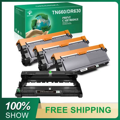 TN660 Toner Cartridge DR630 Drum Compatible for Brother HL-L2300D L2540DW Lot - Image 1 of 4