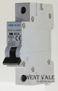 Pro-Elec - PL10650 - 32a Type B Single Pole MCB Used - Picture 1 of 1