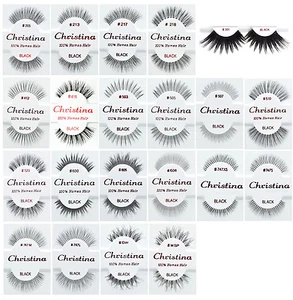 6 Pairs Christina 100% Human Hair Fake Eyelashes #205 to #747, DW,WSP - Picture 1 of 23
