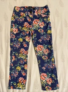 MINI BODEN DENIM FLORAL  PANTS ANKLE JEANS Girls Size 4Y - Picture 1 of 6