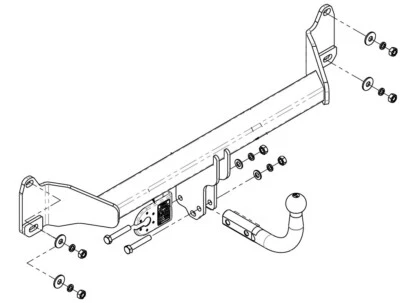 Swan Neck Tow Bar For BMW X1 iX1 (U11) SUV 2022- NO ELECTRICS - B/032 - Image 1 of 4
