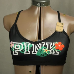 Victoria's Secret PINK Active Ultimate Lightly Lined Sports Bra Floral Logo S - Picture 1 of 18