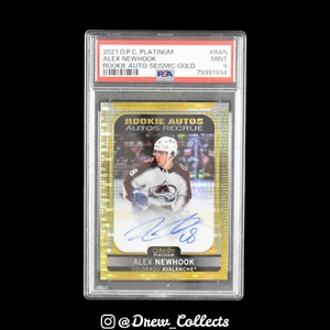 2021 UD OPC Platinum #RAN Alex Newhook Avalanche Rookie Auto-Seismic Gold - Picture 1 of 2