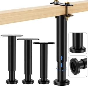 Set of 4 Adjustable Bed Legs Replacement, Adjustable Metal Bed Frame Support - Picture 1 of 7