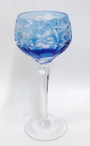 Copa de vino Nachtmann uva corte cristal transparente aguamarina corvejón azul Baviera - Imagen 1 de 3