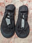Black Ballet Slippers - Canvas & Leather Eur 37 / Uk 4 - Dance Shoes