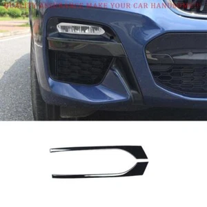 For BMW X3 G01 2018-2024 Black Steel Front Fog Light Eyelid Molding Strip Trim - Picture 1 of 5