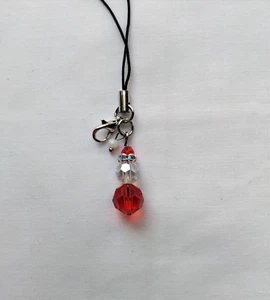 Santa Bead Phone Charm Dangle Lanyard Hanging Pendant Chain Car Decor Handmade - Photo 1 sur 4