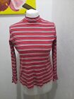 Marks and Spencer Knit red Jumper Size 14 blouse top petite stripes bodycon