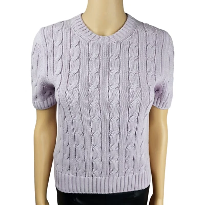 Prada Womens Cotton Mauve Purple Cable Knit Jumper Sweater Size 40 RRP £1100 - Image 1 of 4