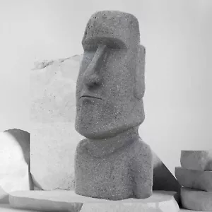 Osterinsel Moai Rapa Nui Tiki Deko Figur Gartenfigur Skulptur Kopf Grau 78 cm - Bild 1 von 7