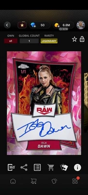 Topps WWE SLAM *DIGITAL* - Chrome Sapphire Padparadscha Sig - Isla Dawn 1/1 1CC - Image 1 of 2
