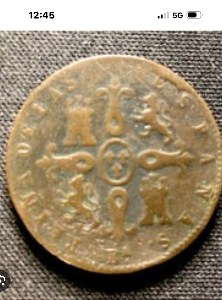 SPAIN, 716-ISABEL II, 4 MARAVEDÍS 1850/40 OVERDATE, JUBIA Jª, XF/AUNC. - Image 1 of 2