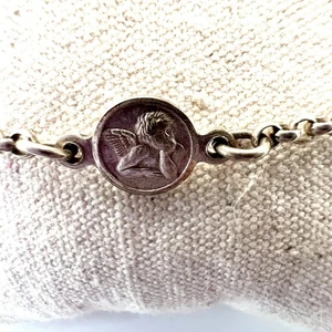 "Brazalete de plata esterlina 925 Italia ángel querubín tamaño 7,5""" - Imagen 1 de 7