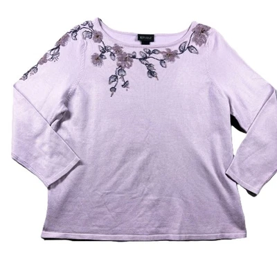 Suéter Lane Bryant Cuentas Bordado Adornado Púrpura Lavanda 14/16 B186 Foto 1 de 4