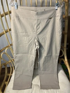 INC International Concepts Women's Beige Cropped Pull On Pants SZ 12 Stretchy - Picture 1 of 7