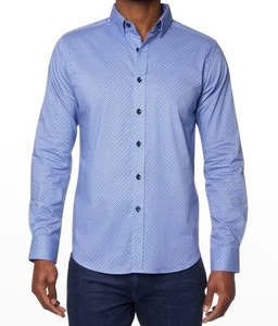 Camisa azul Robert Graham para hombre tejida con láser manga larga ajuste a medida - Imagen 1 de 2