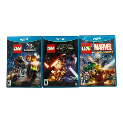 Lote de juegos Wii U (3) LEGO Jurassic World, Force Awakens, Marvel Super Heroes Foto 1 de 4
