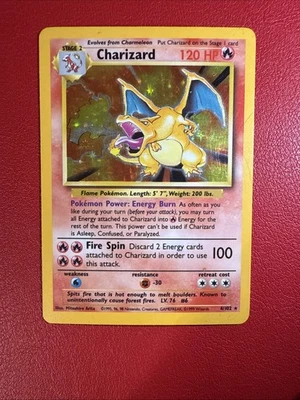 Pokémon -  Base Set - Charizard - 4/102 - FOIL - Unlimited - VINTAGE - MP/HP - Image 1 of 4