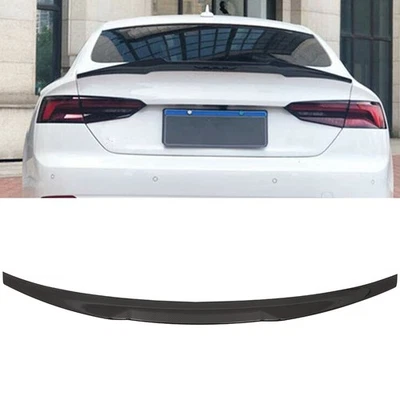 Glossy Black Carbon Fiber Spoiler Lip For Audi A5 S5 Sportback 2018- 2020 2021 Foto 1 de 4