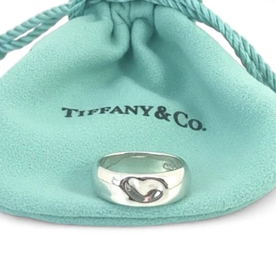 ПОДЛИННОЕ кольцо Tiffany & Co — резное сердце Эльзы Перетти с мизинцем — размер H - Изображение 1 из 4