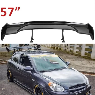 57" Rear Spoiler Wing For Hyundai Accent Gloss Truck GT Style Glossy Black - Image 1 of 4