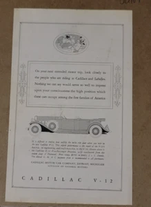 Anuncio Cadillac V-12 5 pasajeros Phaeton vintage 1931 (JA184 - Imagen 1 de 1
