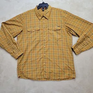 Mont-bell Plaid Button Up Shirt Outdoor Camping Hiking Top Long Sleeve Large - Picture 1 of 9