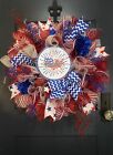 Xl Patriotic Deco Mesh Wreath Red White Blue Freedom Memorial Day 4Th July Flag