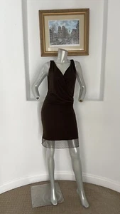 VALENTINO   Sleeveless Knit  Dress W/Organza Hem Embellished Size L - Picture 1 of 12