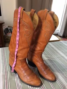 Tony Lama Boots Mens Sz 9B? Style 6425 Round Toe Cowboy Western 19” Shaft - Picture 1 of 12