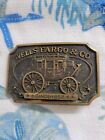 Belt Buckle Wells Fargo And Co (Since 1852) Vintage Stage Coach Brass, Ax43