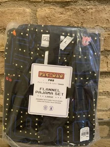 Pottery Barn PB Teen Organic Pacman PAC-MAN Flannel pajama set pjs pj Size Large - Picture 1 of 3