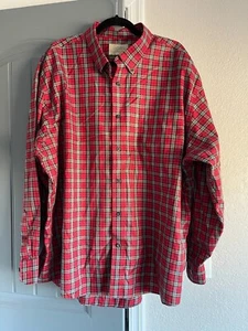 Camisa CABELA'S Para Hombres 2XL Abotonada Roja A Cuadros Manga Larga Bolsillo 100% Algodón - Imagen 1 de 9