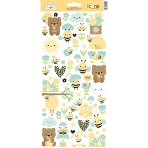 Doodlebug ~ BEE HAPPY ~ Icons ~ Stickers - Picture 1 of 1