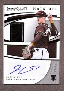 2021 Panini Immaculate Hats Off #HO-JC Jake Cronenworth /25 Auto - Picture 1 of 3