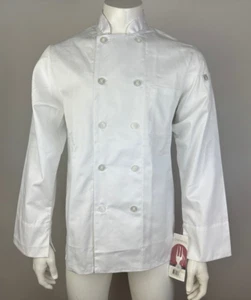 Chef Works Le Mans Chef Coat Mens S NWT Long Sleeve Button-up Cotton Blend WCCW - Picture 1 of 12