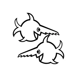 Set Aufkleber Auto Tattoo Folie U96 Fisch Sägezahnfisch Schwertfisch swordfish