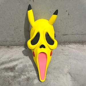 Scream Ghostface / Pikachu Mask Horror Movie Funny Cosplay Comic Con - Picture 1 of 2