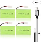 2400mAh 9.6V Battery KET 2P Tamiya Plug + USB Charger Cable for RC Car Boat