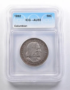 1892 Columbian Exposition Half Dollar AU55 ICG *6538 - Picture 1 of 3