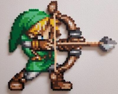 Link Legend Of Zelda Perler Wall Art Hama Sprite Rave Edc Plur Kandi Nintendo • 15.99€